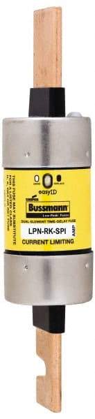 Cooper Bussmann - 250 VAC/VDC, 225 Amp, Time Delay General Purpose Fuse - Bolt-on Mount, 8-5/8" OAL, 100 at DC, 300 at AC (RMS) kA Rating, 2-3/8" Diam - Eagle Tool & Supply