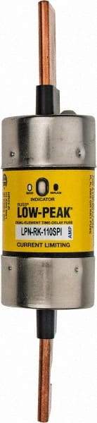 Cooper Bussmann - 250 VAC/VDC, 110 Amp, Time Delay General Purpose Fuse - Bolt-on Mount, 7-1/8" OAL, 100 at DC, 300 at AC (RMS) kA Rating, 1-19/32" Diam - Eagle Tool & Supply