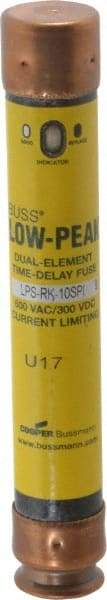 Cooper Bussmann - 300 VDC, 600 VAC, 10 Amp, Time Delay General Purpose Fuse - Fuse Holder Mount, 127mm OAL, 100 at DC, 300 at AC (RMS) kA Rating, 13/16" Diam - Eagle Tool & Supply