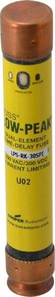 Cooper Bussmann - 300 VDC, 600 VAC, 30 Amp, Time Delay General Purpose Fuse - Fuse Holder Mount, 127mm OAL, 100 at DC, 300 at AC (RMS) kA Rating, 13/16" Diam - Eagle Tool & Supply