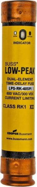 Cooper Bussmann - 300 VDC, 600 VAC, 40 Amp, Time Delay General Purpose Fuse - Fuse Holder Mount, 5-1/2" OAL, 100 at DC, 300 at AC (RMS) kA Rating, 27mm Diam - Eagle Tool & Supply