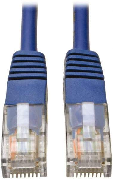 Tripp-Lite - Cat5e, 24 AWG, 8 Wires, 550 MHz, Unshielded Network & Ethernet Cable - Blue, PVC, 100' OAL - Eagle Tool & Supply