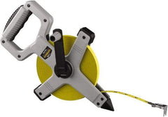 Komelon - 100' x 1/2" Yellow Steel Blade Tape Measure - 1/8" Graduation, Gray ABS Plastic Case - Eagle Tool & Supply