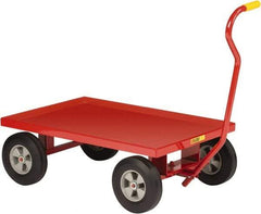 Little Giant - 1,200 Lb Capacity Steel Wagon Truck - Steel Deck, 24" OAW, 36" Platform Length x 11-3/4" Platform Height, Solid Rubber Casters - Eagle Tool & Supply