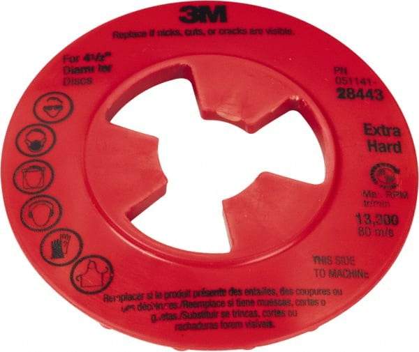 3M - Face Plate Disc Backing Pad - 4-1/2 Inch Diameter x 7/8 Inch Thick - Eagle Tool & Supply