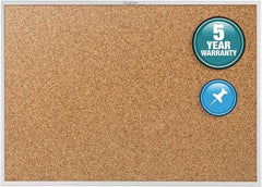 Quartet - 24" Wide x 18" High Open Cork Bulletin Board - Natural (Color) - Eagle Tool & Supply