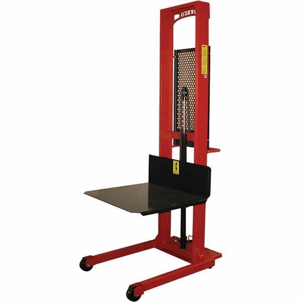 Wesco Industrial Products - 1,000 Lb Capacity, 60" Lift Height, Steel Stacker Manually Operated Lift - Eagle Tool & Supply