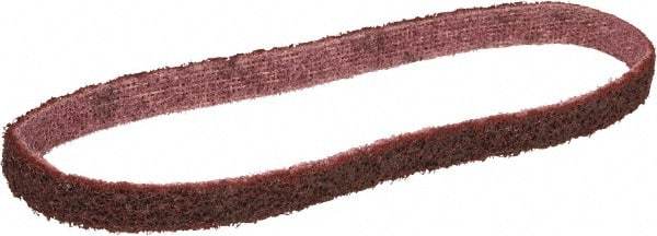 3M - 3/8" Wide x 13" OAL, Aluminum Oxide Abrasive Belt - Aluminum Oxide, Medium, Nonwoven, Series SC-BS - Eagle Tool & Supply