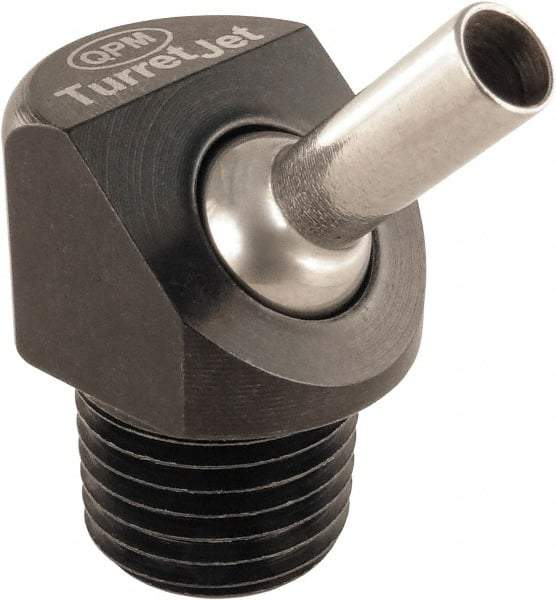 QPM Products - 5/16" Hose Inside Diam, Coolant Hose Nozzle - NPT, for Use with CNC Lathes - Eagle Tool & Supply