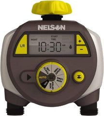 Nelson - Electronic Lawn Sprinkler Timer - 2 Watering Modes, 2 Outlets, 3/4-18 National Hose Thread - Eagle Tool & Supply