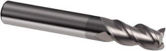 Guhring - 1", 1-1/2" LOC, 1" Shank Diam, 4" OAL, 3 Flute, Solid Carbide Square End Mill - Single End, Uncoated, Spiral Flute, 39/40/41° Helix, Centercutting, Right Hand Cut, Right Hand Flute, Series 4265 - Eagle Tool & Supply