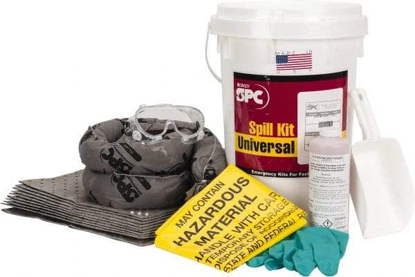 Brady SPC Sorbents - 4.5 Gal Capacity Universal Spill Kit - 6.5 Gal Bucket - Eagle Tool & Supply