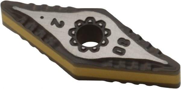 Iscar - VNMG332 F3P Grade IC8250 Carbide Turning Insert - TiCN/Al2O3/TiN Finish, 35° Diamond, 3/8" Inscr Circle, 3/16" Thick, 1/32" Corner Radius - Eagle Tool & Supply