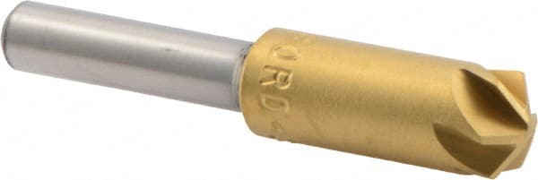 M.A. Ford - 3/8" Head Diam, 1/4" Shank Diam, 6 Flute 120° High Speed Steel Countersink - Eagle Tool & Supply
