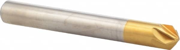 M.A. Ford - 1/4" Head Diam, 1/4" Shank Diam, 6 Flute 100° High Speed Steel Countersink - Eagle Tool & Supply