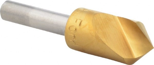 M.A. Ford - 1/2" Head Diam, 1/4" Shank Diam, 1 Flute 90° High Speed Steel Countersink - Eagle Tool & Supply