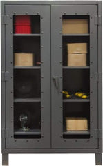 Durham - 4 Shelf Visible Storage Cabinet - Steel, 60" Wide x 24" Deep x 78" High, Gray - Eagle Tool & Supply