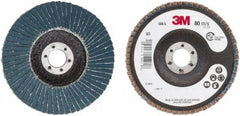 3M - 80 Grit, 4" Disc Diam, 5/8" Center Hole, Type 29 Zirconia Alumina Flap Disc - 13,300 Max RPM, Cloth Backing, Arbor Attaching System, Coated - Eagle Tool & Supply