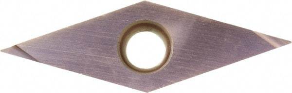 Kyocera - VBGT220.2 F Grade KW10 Carbide Turning Insert - Uncoated, 35° Diamond, 1/4" Inscr Circle, 1/8" Thick, 0.004" Corner Radius - Eagle Tool & Supply