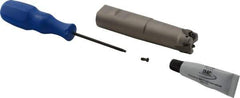 Iscar - 1" Cut Diam, 0.043" Max Depth, 1" Shank Diam, Weldon Shank Indexable High-Feed End Mill - Screw Holding Method, H600 WXCU 05 Insert, FF EWX-05 Toolholder, Through Coolant - Eagle Tool & Supply