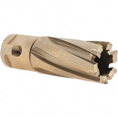 Annular Cutter: 13/16″ Dia, 1″ Depth of Cut, Carbide Tipped 3/4″ Shank Dia, 2 Flats, Oxide & Straw Finish