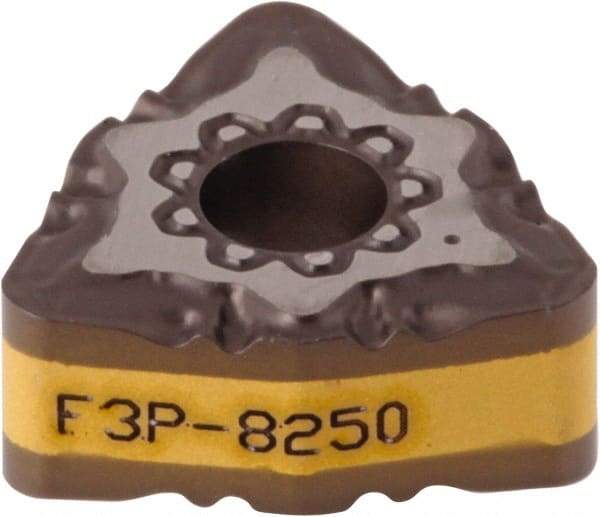 Iscar - WNMG333 F3P Grade IC8250 Carbide Turning Insert - TiCN/Al2O3/TiN Finish, 80° Trigon, 3/8" Inscr Circle, 3/16" Thick, 3/64" Corner Radius - Eagle Tool & Supply