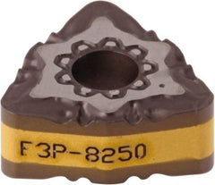Iscar - WNMG333 F3P Grade IC8250 Carbide Turning Insert - TiCN/Al2O3/TiN Finish, 80° Trigon, 3/8" Inscr Circle, 3/16" Thick, 3/64" Corner Radius - Eagle Tool & Supply