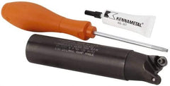 Kennametal - 1-1/4" Cutting Diam, 1-1/4" Shank Diam, 1-1/4" Max Depth of Cut, Straight Shank Indexable Copy End Mill - 2 Inserts, RP.T 43.. Insert, KSRM Toolholder, Through Coolant - Eagle Tool & Supply