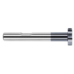 0.7500″ (3/4″) Cutter Diameter × 0.0100″ Radius × 0.2500″ (1/4″) Width Carbide Corner Radius Large Diameter Standard Keyseat Cutter, 10 Flutes, AlTiN Coated - Exact Industrial Supply