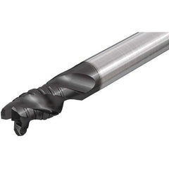 Iscar - 1/2" Diam, 1" LOC, 3 Flute Solid Carbide 45° Corner Chamfer Roughing End Mill - TiAlN Finish, 3-1/2" OAL, 1/2" Shank Diam, Single End, Extended Reach, 38° Helix - Eagle Tool & Supply