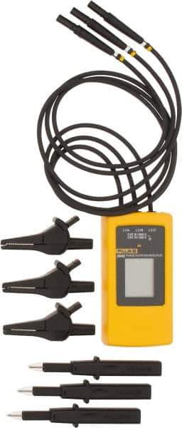 Fluke - 3 Phase, 40 to 700 VAC, 15 to 400 Hz, 32 to 104°F, LCD Display Phase Rotation Tester - No Battery Required, Includes Alligator Clips, Self-Retaining Test Probes, User Manual, EN 61010, EN 61557-7 - Eagle Tool & Supply