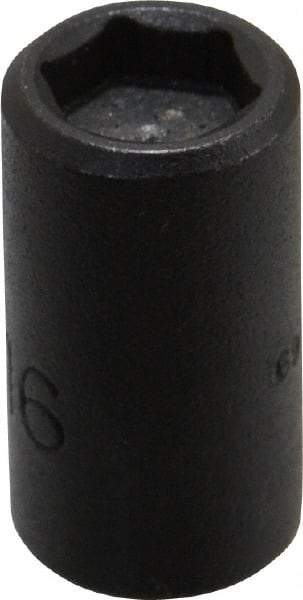 Proto - 1/4" Drive 5/16" Standard Magnetic Impact Socket - 6 Points, 59/64" OAL - Eagle Tool & Supply