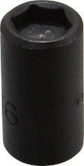 Proto - 1/4" Drive 5/16" Standard Magnetic Impact Socket - 6 Points, 59/64" OAL - Eagle Tool & Supply