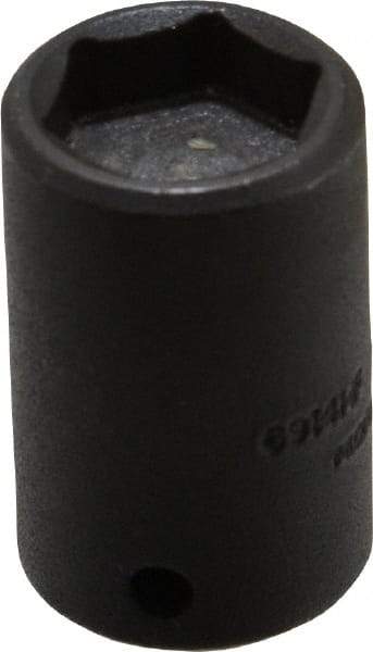 Proto - 1/4" Drive 7/16" Standard Magnetic Impact Socket - 6 Points, 1" OAL - Eagle Tool & Supply