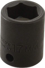 Proto - 3/8" Drive 17mm Standard Magnetic Impact Socket - 6 Points, 1-1/4" OAL - Eagle Tool & Supply