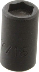 Proto - 3/8" Drive 7/16" Standard Magnetic Impact Socket - 6 Points, 1-3/32" OAL - Eagle Tool & Supply