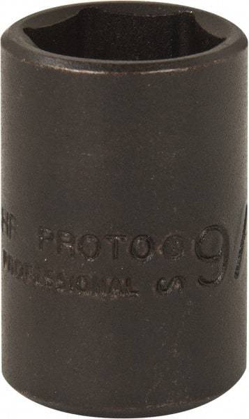Proto - 3/8" Drive 9/16" Standard Magnetic Impact Socket - 6 Points, 1-3/32" OAL - Eagle Tool & Supply