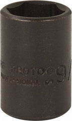 Proto - 3/8" Drive 9/16" Standard Magnetic Impact Socket - 6 Points, 1-3/32" OAL - Eagle Tool & Supply