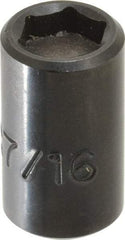 Proto - 3/8" Drive, 7/16" Socket, Power Socket - 6 Points, 1-3/16" OAL - Eagle Tool & Supply