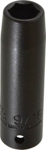 Proto - 1/2" Drive 9/16" Deep Thin Wall Impact Socket - 6 Points, 3-1/4" OAL - Eagle Tool & Supply