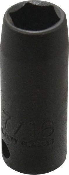 Proto - 3/8" Drive 7/16" Deep Thin Wall Impact Socket - 6 Points, 1-3/4" OAL - Eagle Tool & Supply