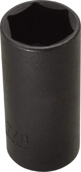 Proto - 3/8" Drive 7/8" Deep Thin Wall Impact Socket - 6 Points, 2-1/2" OAL - Eagle Tool & Supply