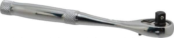 Proto - 1/4" Drive Pear Head Ratchet - Chrome Finish, 5-3/4" OAL, 45 Gear Teeth, Full Polished Handle, Standard Head - Eagle Tool & Supply