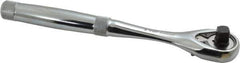 Proto - 3/8" Drive Pear Head Ratchet - Chrome Finish, 8-1/2" OAL, 45 Gear Teeth, Standard Knurled Handle, Standard Head - Eagle Tool & Supply