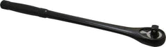 Proto - 1/2" Drive Pear Head Standard Ratchet - Black Oxide Finish, 15" OAL, 45 Gear Teeth, Standard Knurled Handle, Standard Head - Eagle Tool & Supply