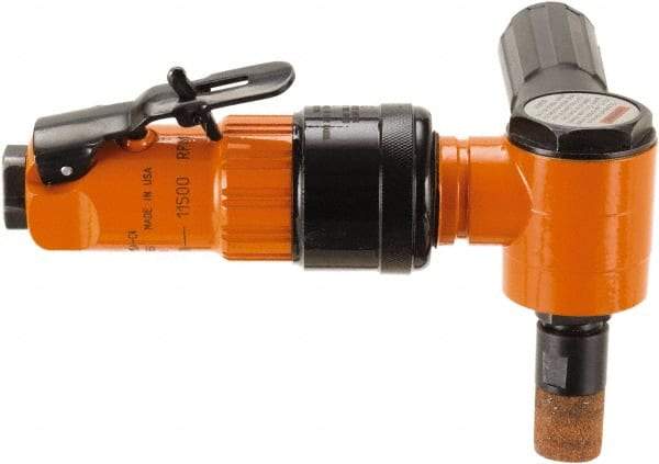 Dotco - 6mm Collet, Angle Handle, Air Angle Die Grinder - 25,000 RPM, Front Exhaust, 30 CFM, 0.6 hp, 90 psi, 6.3mm Inlet - Eagle Tool & Supply