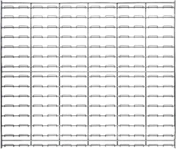 Quantum Storage - 36" Wide x 30" High, Chrome Louvered Bin Panel - Use with Stack and Hang Bins - Eagle Tool & Supply