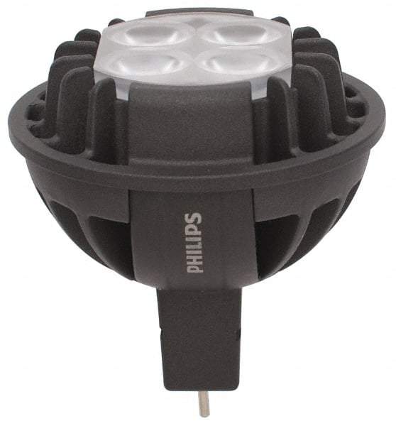 Philips - 7 Watt LED Commercial/Industrial 2 Pin Lamp - 2,700°K Color Temp, 370 Lumens, 12 Volts, Dimmable, MRC16, 35,000 hr Avg Life - Eagle Tool & Supply