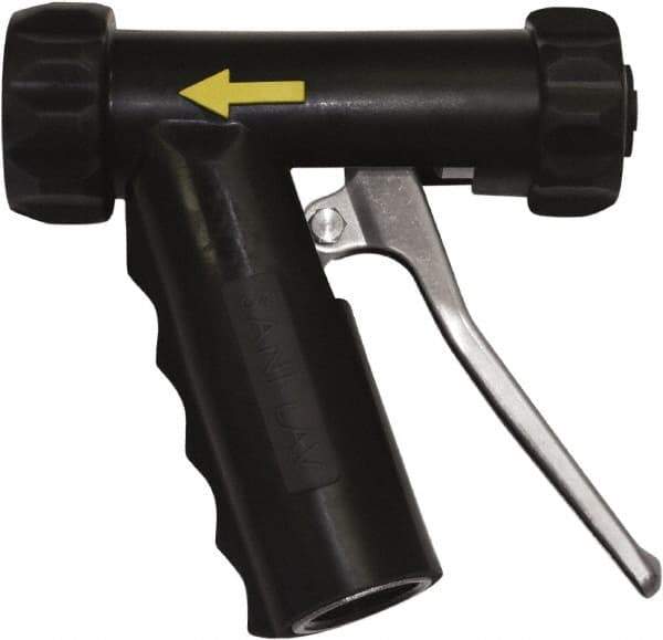 SANI-LAV - 3/4" Pipe, Insulated, Grade 304 Stainless Steel Adjustable Spray Pattern Nozzle - Black, 3/4 GHT Connection, 7 Gal per min at 100 psi, 3/4 GHT, 3/4" Orifice Diam, For Use With Water - Eagle Tool & Supply