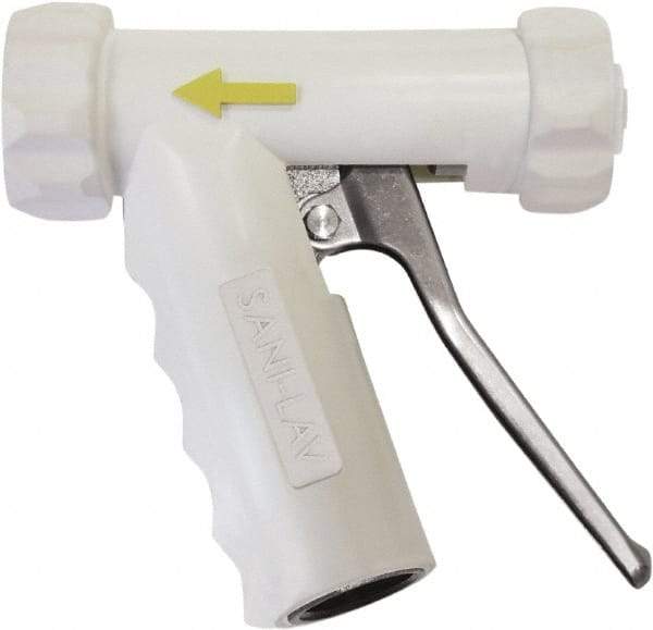 SANI-LAV - 3/4" Pipe, Insulated, Grade 6061-T6 Aluminum Adjustable Spray Pattern Nozzle - White, 3/4 GHT Connection, 7 Gal per min at 100 psi, 3/4 GHT, 3/4" Orifice Diam, For Use With Water - Eagle Tool & Supply